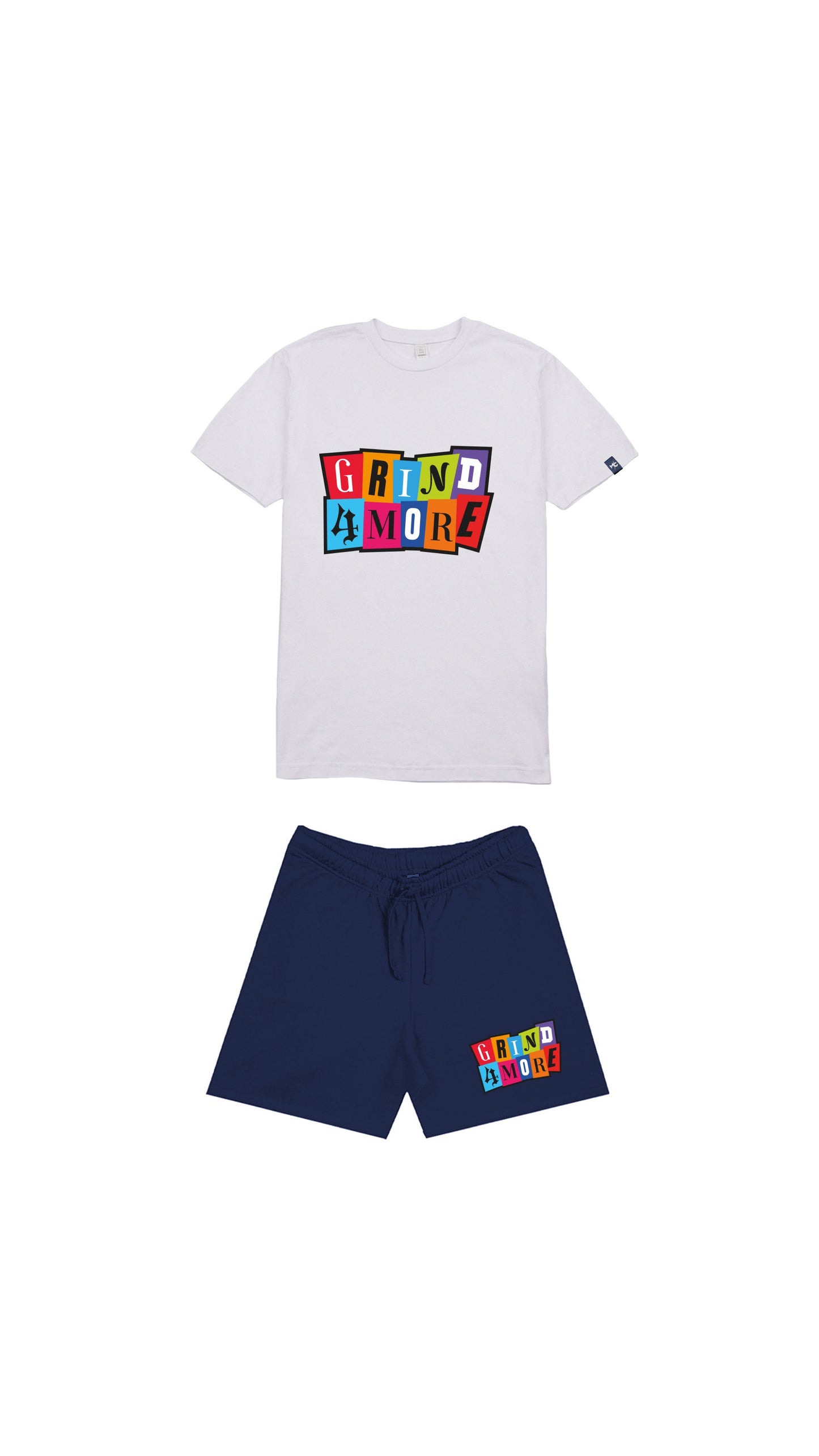 Multi Block Set Navy Shorts Set