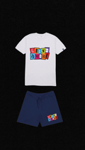 Multi Block Set Navy Shorts Set