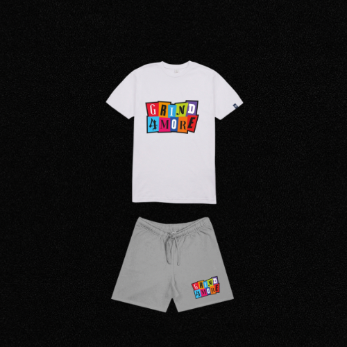Multi Block Set Grey Shorts Set