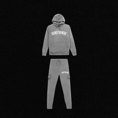 Grind For More Grey / White Statement Tracksuit