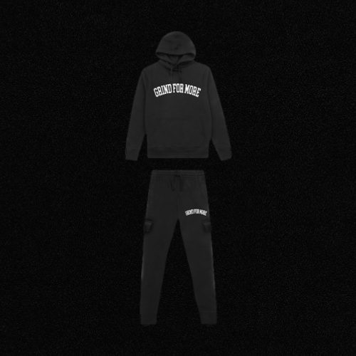 Grind For More Black / White Statement Tracksuit