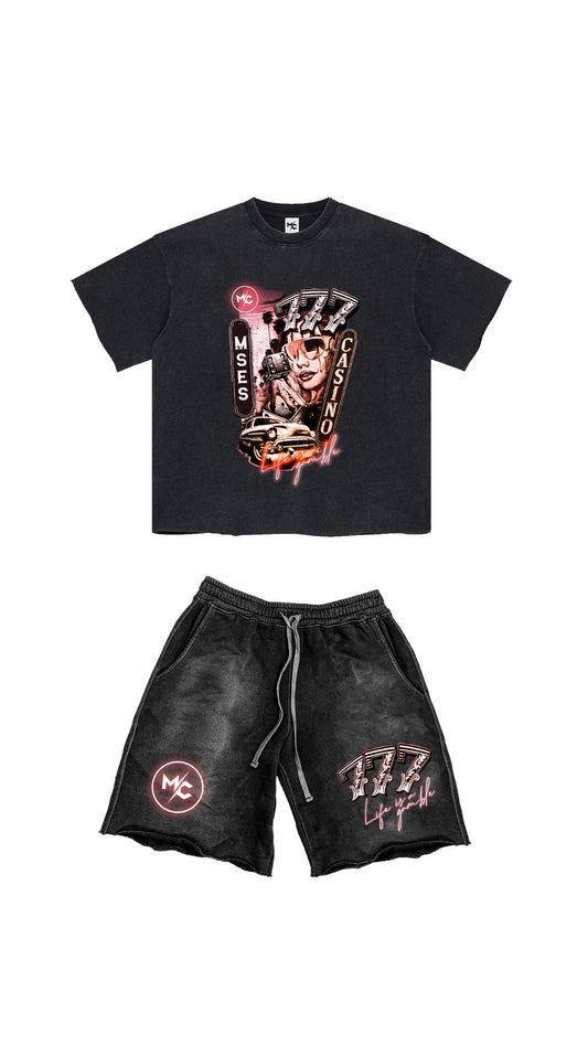 CASINO SHORT SET BLACK