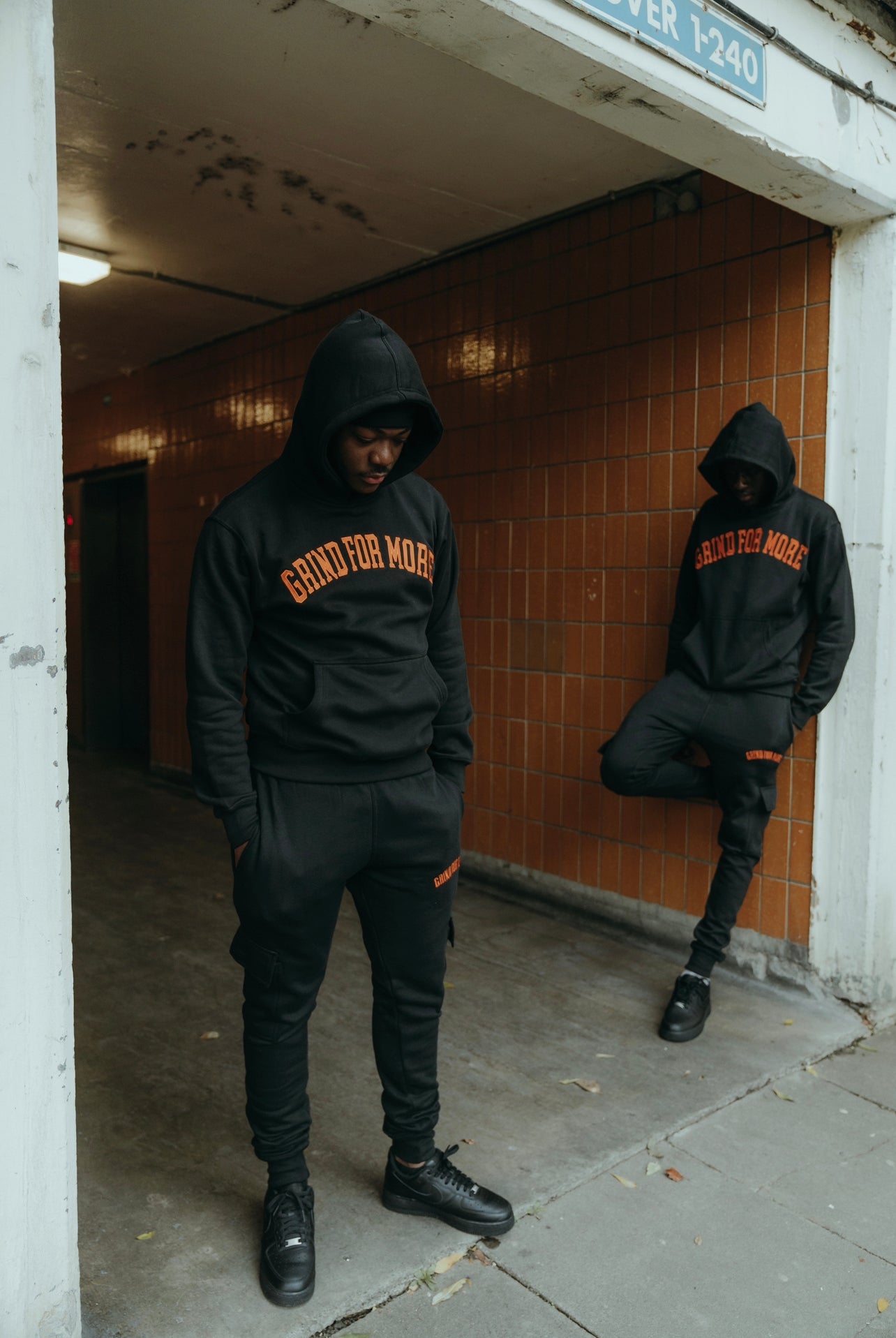 Grind For More Black / Orange Statement Tracksuit