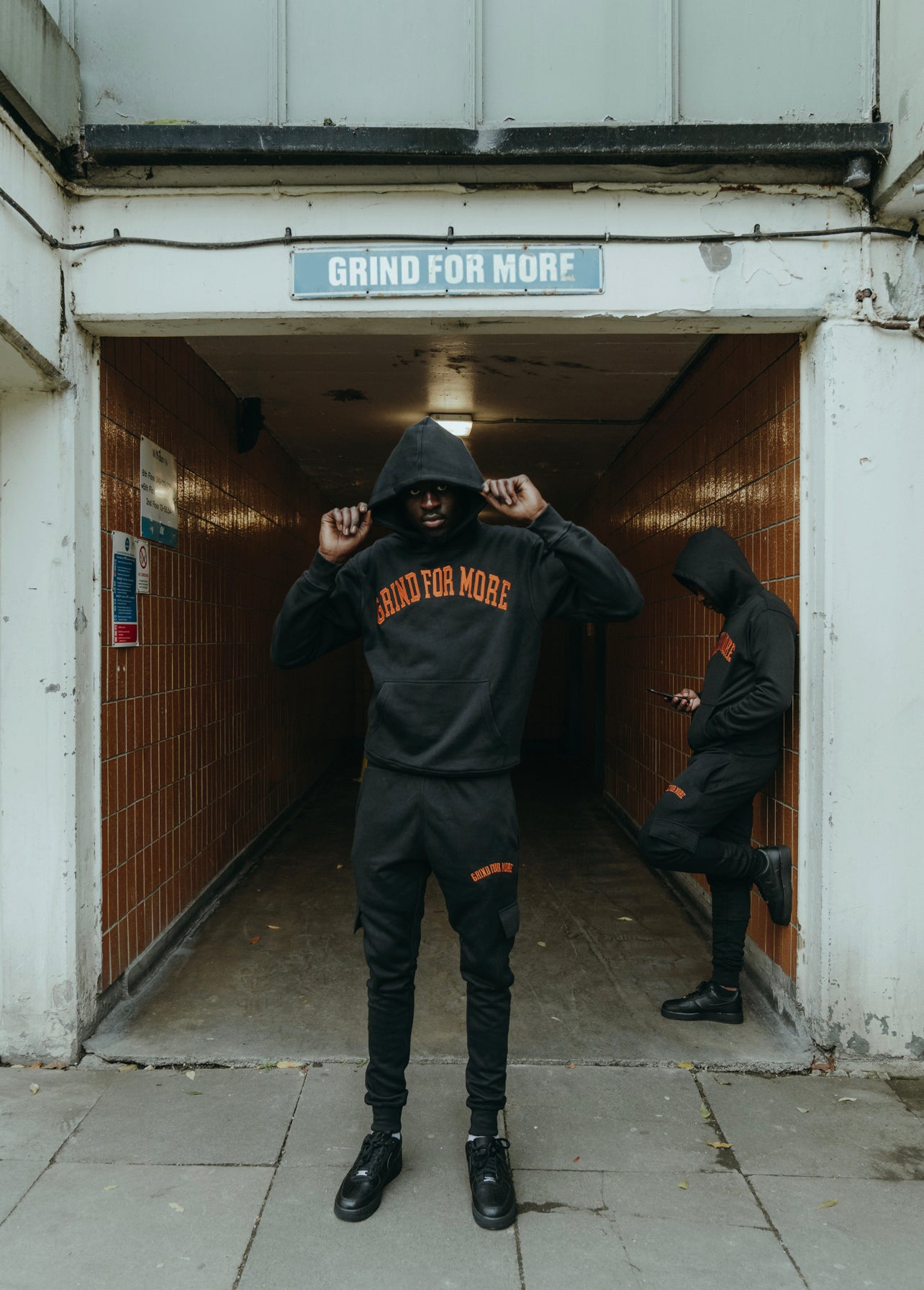 Grind For More Black / Orange Statement Tracksuit