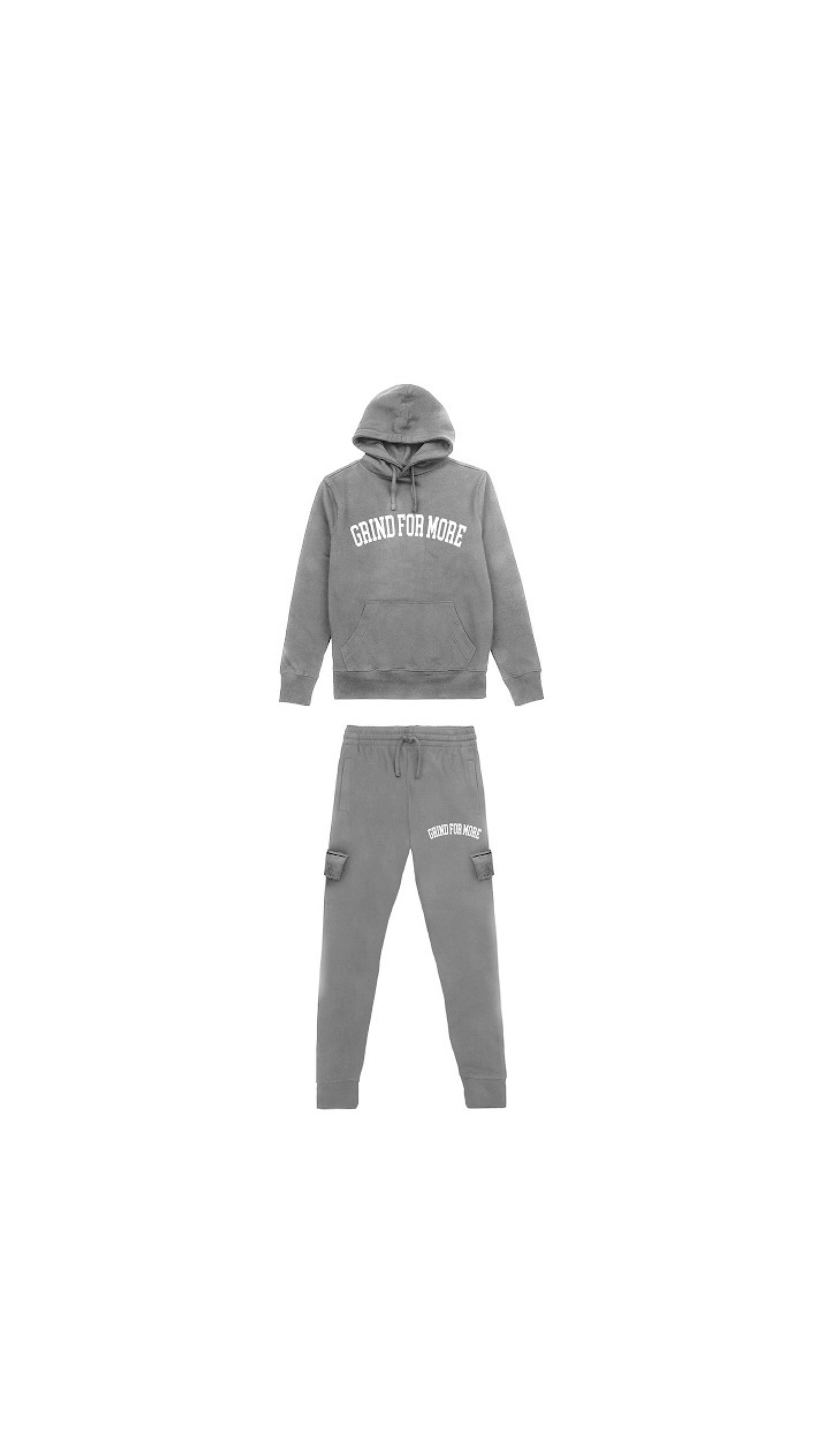 Grind For More Grey / White Statement Tracksuit